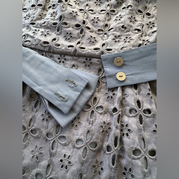 Nanette Lepore Navy Eyelet Dress With Bow Belt Sz 8 ECU - Picture 10 of 16